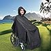 Fonakei Wheelchair Poncho Wheelchair Covers Waterproof Mobility Scooter Rain Cape Adults Electric Wheelchair Accessories Black