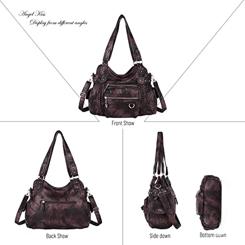 Image of Angel Kiss Hobo Handbags for Women Soft PU Leather Shoulder Handbags Ladies Purses