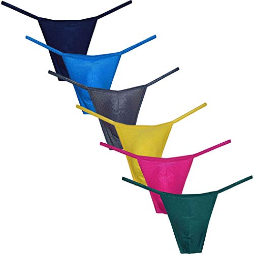 OROCOJUCO Men's Bikini Thong Underwear Shiny Tangas Competition Posing String Underpants