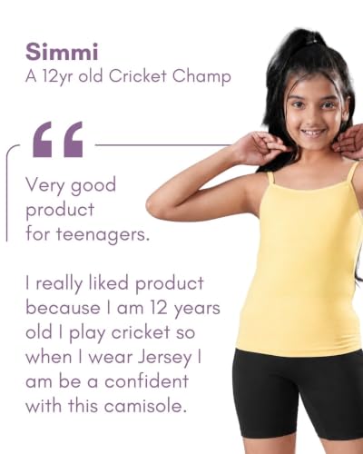 Image of Lily Chic Lightly Padded Camisole for Girls | Ages 8-16 Years | Soft Cotton Slips | Covers Developing Nipple Buds | Perfect Under Uniforms & Tops | Pack of 2