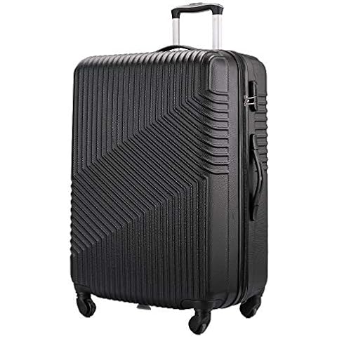 Flymax 24" Medium Suitcase Lightweight Luggage 4 Wheel Spinner Travel Case Trolley ABS Hold Check in Cover