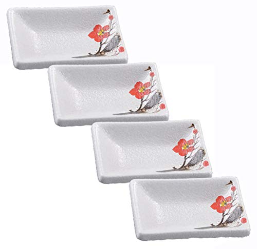 CozyHuluu Japanese style 4 packs 35 inch soy sauce dish dipping sauce dish dipping bowls dip cups small bowls for dipping japanese plates sushi plate