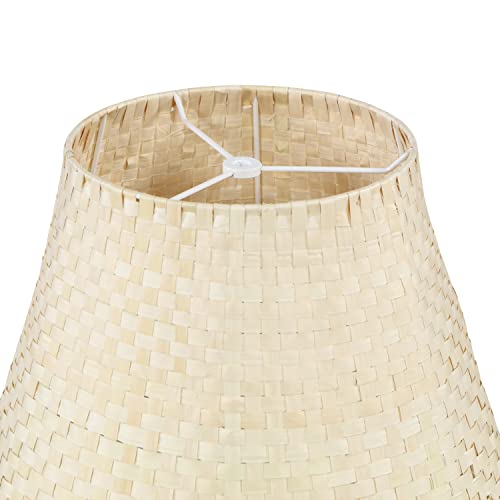 Image of Aspen Creative 32988, Empire Natural Palm Leaf Spider Shade, 9 inch Top x 14 inch Bottom x 9-1 /2 inch Slant
