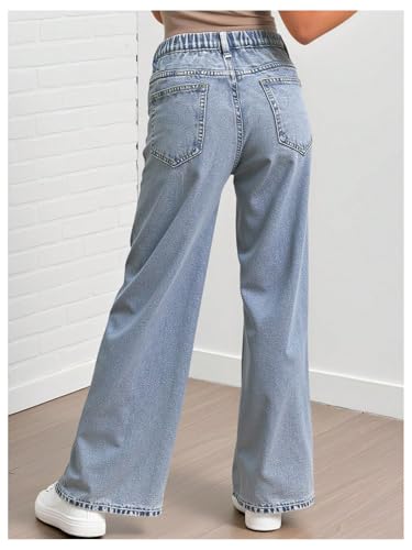 MakeMeChic Girl's Denim Pants Cowgirl Chic Heart Print Bow Ripped Cute Jeans with Pocket2