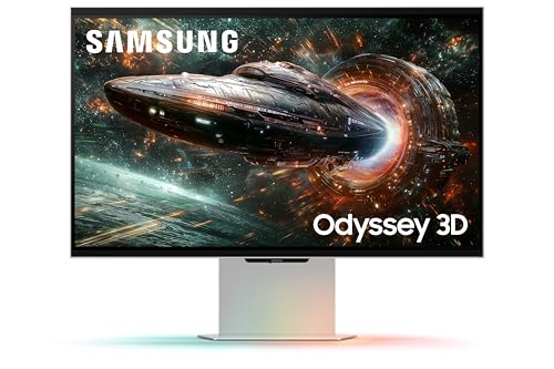 Samsung 27'' Odyssey 3D G90XF Gaming Monitor - 4K, 165Hz, Glasses-free Odyssey 3D Hub, 1ms(GtG), G-Sync Compatible, AMD FreeSync Premium, IPS, 2 HDMI 1 DP, HAS, AI 3D Video Conversion LS27FG900XUXXU