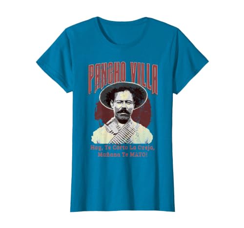Mexican Revolution General Pancho Villa T-Shirt T-Shirt, Women, Sapphire Blue, Large