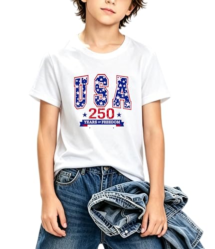 American Flag Shirt Toddler Boys Girls USA Flag Shirts Kids 4th of July T-Shirt Patriotic Tee Tops Outfits 3-10years — view 2