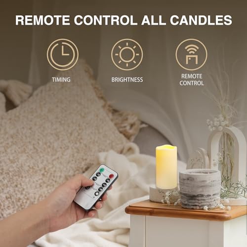 Biyanuo TAT-HL 2Pack Outdoor Plastic Flameless Candles With Remote Control And Timer thumb #4