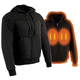 Ultimate Heated Hoodie Sweatshirt | Comfortable & Stylish Heat Fleece Jacket with 12V Battery | 4 x Heating Elements for Warmth & Protection | Perfect for Bikers & Cold Weather | Black, 3X-Large