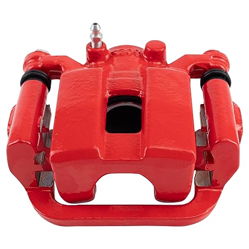 Image of TRQ Rear Right Brake Caliper w /Bracket Performance Red Passenger Side