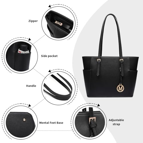 Miss Lulu Damen Handtasche Groß Taschen Shopper Tasche für Schule Mode Schultertaschen Tote Bag für Arbeit Freizeit