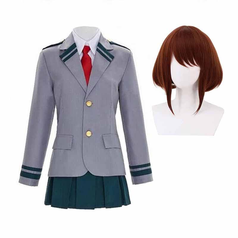 Anime School Uniform JK Skirt MHA Cosplay Uraraka Ochako Outfit S-3XL