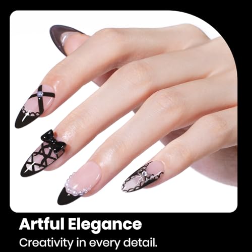 Image of Beetles Black Gel Nail Polish -15ml Audrey Black Gel Polish Soak Off UV LED Needed Nail Art Summer Manicure Salon DIY Design at Home Gifts for Woman