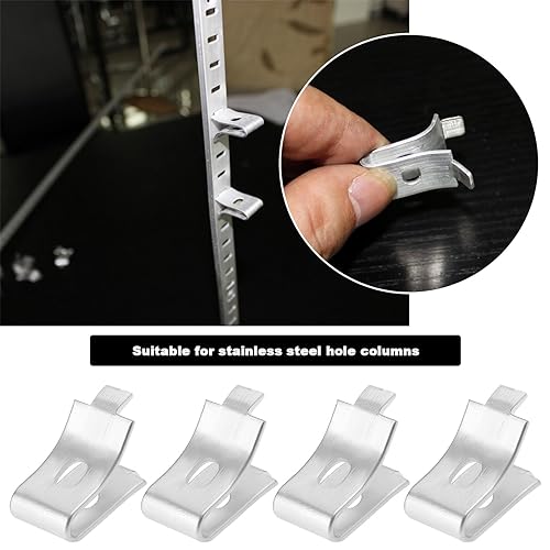 OTOTEC 40PCS Shelf Bracket Clips Aluminum Alloy Adjustable Pilaster Shelf Support Clips for Display/Wine Cabinet Shelves Components Silver - Image 3