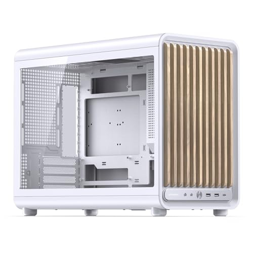 Image of JONSBO D33 Wood White Micro ATX PC Case,High Airflow MATX case with Tempered Glass Panel,9 Fan Positions,High Compatibility,Supports MATX BTF MB, 435mm GPU /360AIO /172mm Air Cooler,ATX /SFX PSU,Wood