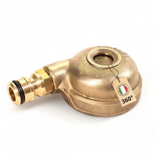 Livlig53 Rasensprenger Metall, Mini Kreisregner für kleine Flächen (6–7 m Ø), 360° Bodenregner für Beet- & Rasenbewässerung, langlebiger Messing Rasensprinkler für 1/2 Zoll Gartenschlauch