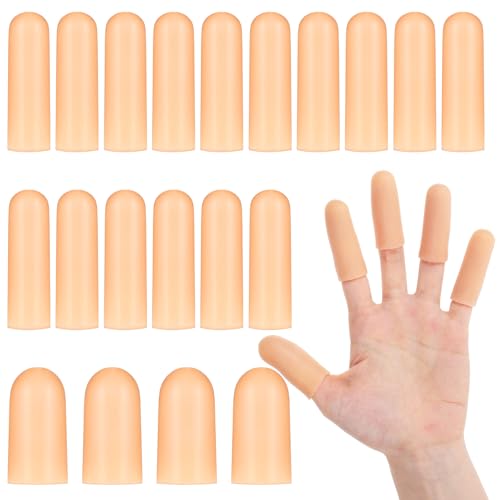 Qianyu 20 Stück Fingerschutz Silikon, Gel-Fingerlinge Fingerkuppenschutz...