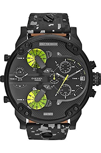 DieseI Mr. Daddy 2.0 Quartz Black Dial Grey Leather Mens Watch - DZ7311 (B09ZPLSJFB) Amazon Price History, Amazon Price Tracker