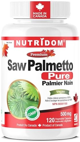 Nutridom Saw Palmetto Pills, 500mg, Prostate Health, Urinary & Hair Support for Men | Vegan, Non-GMO, Gluten Free, Soy Free and Dairy Free (120 Count)