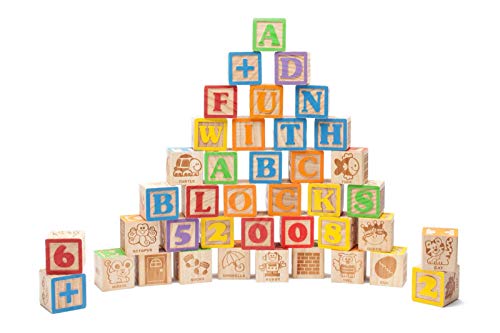 Maxim Enterprise, inc. Jumbo Wooden ABC Blocks for Toddler Learning,