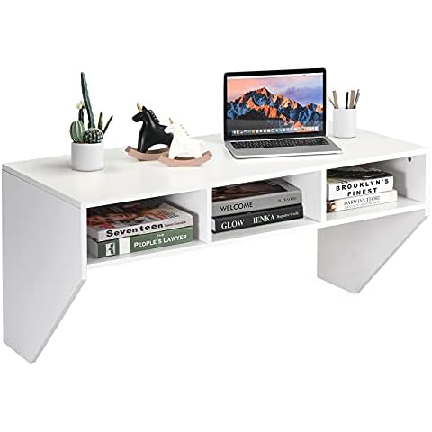 COSTWAY Wall Mounted Computer Desk Cover