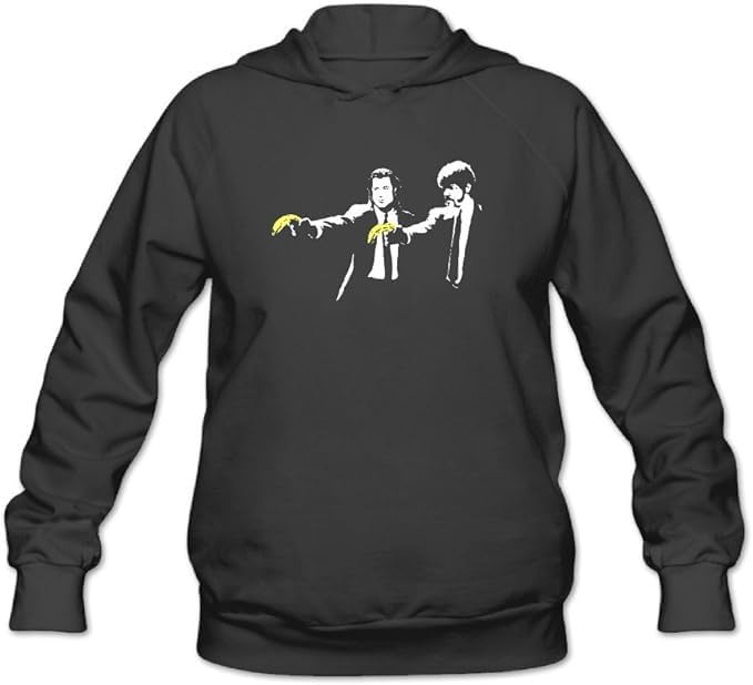 A Popular Series of Related Works Design on Black Pullover Hoodie