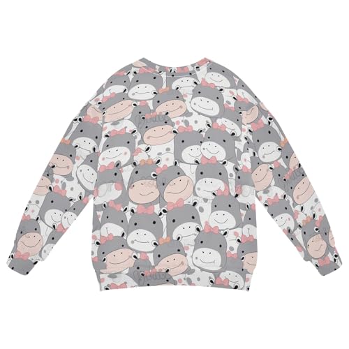 JUNZAN Cute Little Hippo Kids Girls Pullover Hoodie Long Sleeve Hoodie for Boys Party 4T2