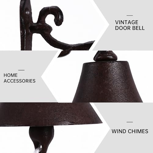 Sonnette de porte vintage en métal marron à fixation murale stable