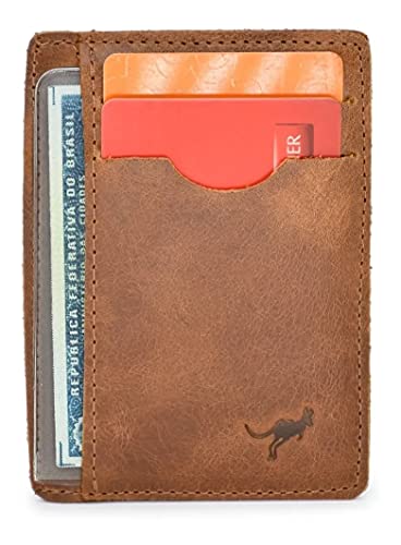Carteira Porta Cartão,cnh,cédulas,cartões Couro Legítimo (Marrom Claro)