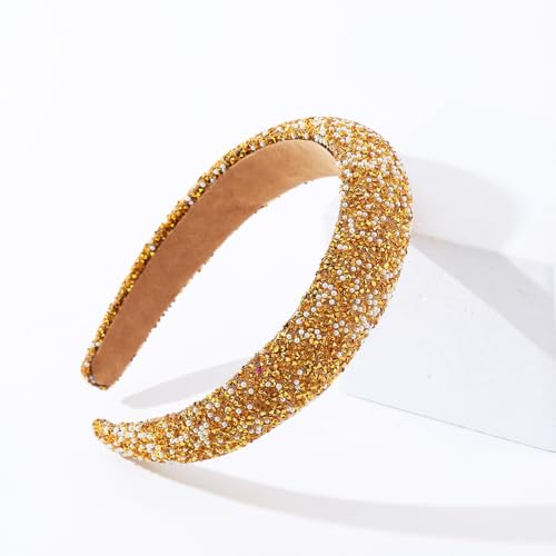 Image of Gold Sparkly Rhinestone & Crystal Headband with Imitation Diamonds for Women: Birthday, Wedding, Daily Wear