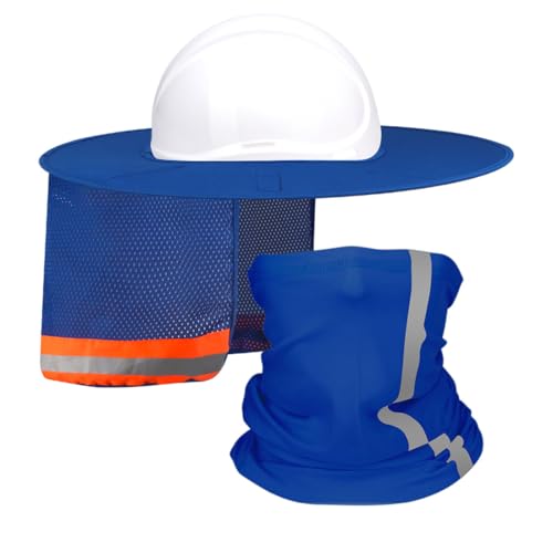 Parasol para casco duro con visera de ala completa y tira reflectante UV