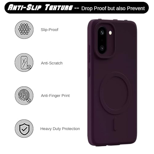 Image of Back Cover Compatible with OnePlus 15R 5G | MagFit Ring Design (Non-Magnetic) | Shockproof Case | Anti-Slip Grip | Raised Camera Edges | Slim Protective Case for OnePlus 15R 5G (Purple)