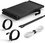 Lamicall 60PCS Câble réutilisable, Bracelet en nylon super durable Velcro, réglable 6-Inch Cord Organizer Ties, Cable Organizer, Cord Hook Loop Cords Management pour l'organisation du bureau à la maison, données, cadeau de maman