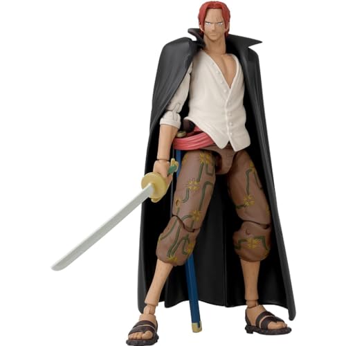 Bandai - Anime Heroes - One Piece - Figurine Shanks 17 cm - Licence Officielle One Piece - Figurine d'action articulée Shanks - Jouet Enfant 4 Ans et + - 36935
