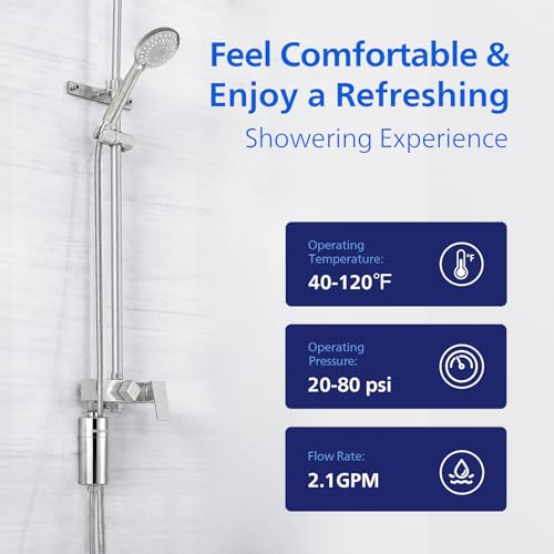 Image of Philips Shower Filter 3-stage Water Softener, NSF certified Double Mesh Filtration KDF Material, Reducing Chlorine /Impurities /Rust Sediments (Shower Filter Set)
