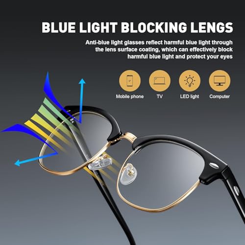 Black Jones® Zero Power Blue Cut Computer Glasses | Gaming Glasses | Anti Glare, Lightweight & Blocks Harmful Rays | UV Protection Specs | Men &... - Image 5