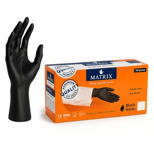 Guanti in nitrile, neri, 100 pezzi, taglia XL