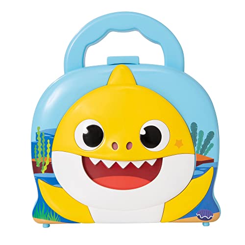 Mallette à musique bébé requin | Ensemble de jeu musical comprenant des maracas et des castagnettes | Instruments de musique sur le thème du bébé requin | Momie requin interactif chantant | Convient