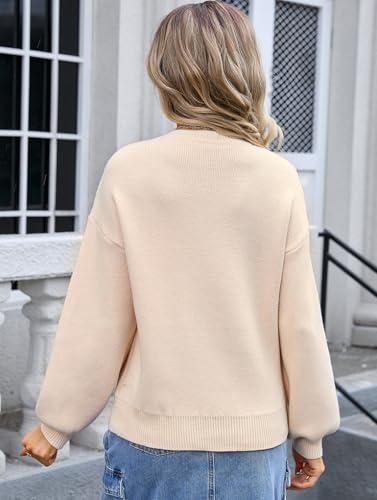 Image of Womens Knitted Pullover Bow Sweater Long Sleeve Crewneck Y2k Casual Bow Top