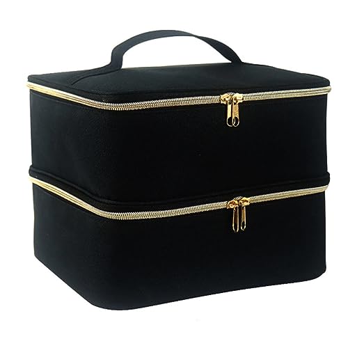 Sac de rangement pour vernis à ongles double couche noir