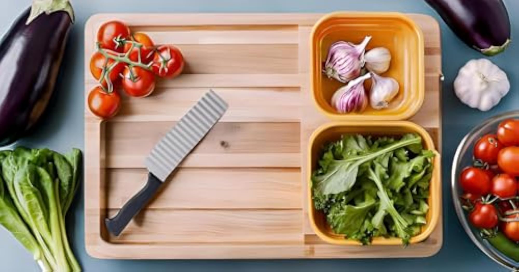 Black Crinkle Knife for Vegetables and Fruits