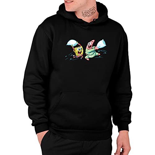 Moletom Basica Desenho Bob Esponja Animada 100% Algodao Cor:Preto;Tamanho:M