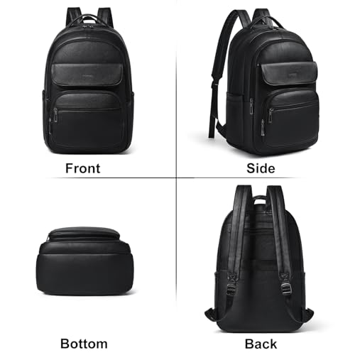 Image of Leresas Backpack Purse for Women Mens Work Travel Teacher Back Pack Laptop Business Vegan Leather Backpack Fashion College Computer Bag Black
