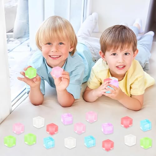 Image of 30PCS Stress Balls Fidget Toys Adults,Ice Cube Squeeze Toys Party Valentines Day Gifts Squishy Cube Taba Squishy Random Colors for Anxiety Relief & Hand Therapy for Kids & Adults