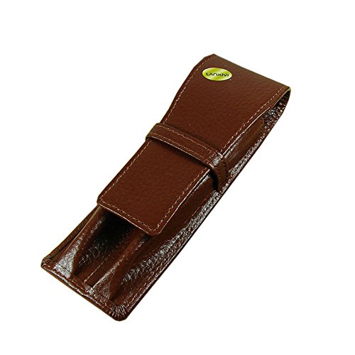 Lanxivi Fuliwen Blue Celluloid Fountain Pen Rollerball Pen Coffee Leather Pen Case Set #TOP2