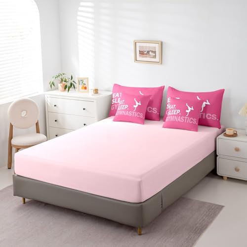Image of Feelyou Gymnastics Bedding Set Full Size 7 Piece for Kids Women