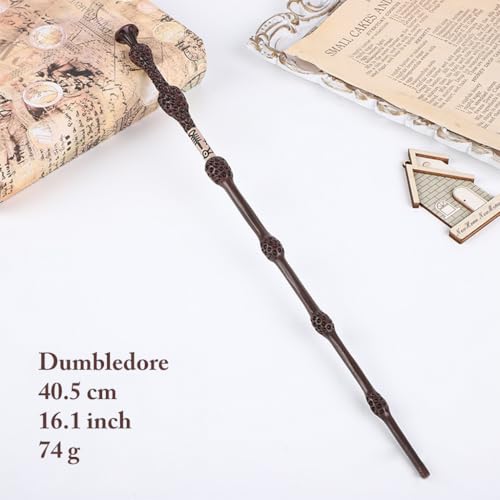 Image of PATPAT Harry Potter Wands with Ollivanders Box, Polyresin & Metal Magic Wand, Unisex Kids' Cosplay Wands, Dumbledore, Multicolor