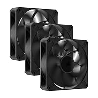 CORSAIR RS120 MAX 120mm PWM Thick Fans – High Static Pressure – Liquid Crystal Polymer Construction – Triple Pack – Black