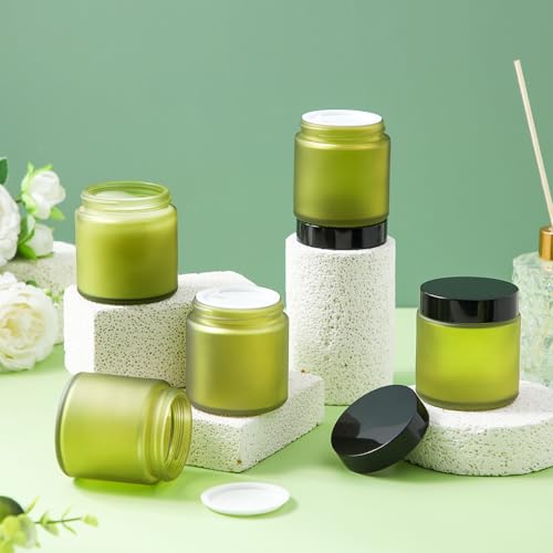 Image of Norme 96 Pcs 4 oz Glass Jars with Lids Cosmetic Jars, Pea Green