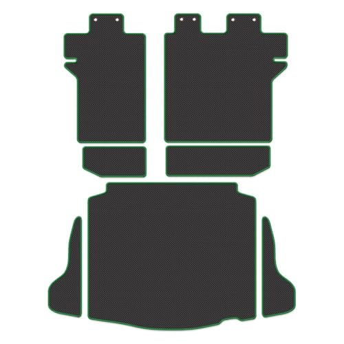 Hotfield トヨタ 互換品 新型 カローラクロス 10系 2025年5月〜対応 ラゲッジルームマット カーボンファイバー調 形状02 2WD/アクセサリーコンセントなし/スペアタイヤ有 ロック糸カラー:グリーン